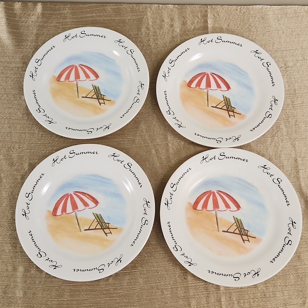 Trisa Melamine Hot Summer Plate Set of 4  8"
